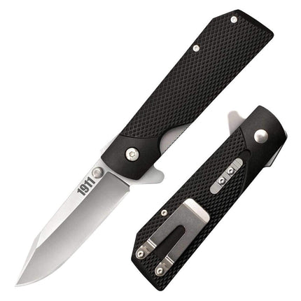 Cold Steel Folding Knife - 1911 Clip Point Blade Black Griv Ex Handle | CS20NPJAA ,