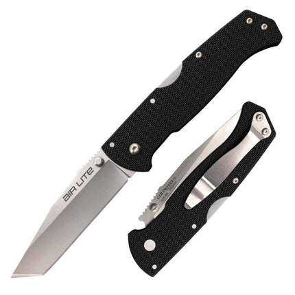 Cold Steel Folding Knife - Air Lite Tanto Point Steel Blade Black Handle | CS26WT ,