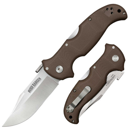 Cold Steel Folding Knife - Bush Ranger Clip Point S35VN Blade Brown Handle | CS31A ,