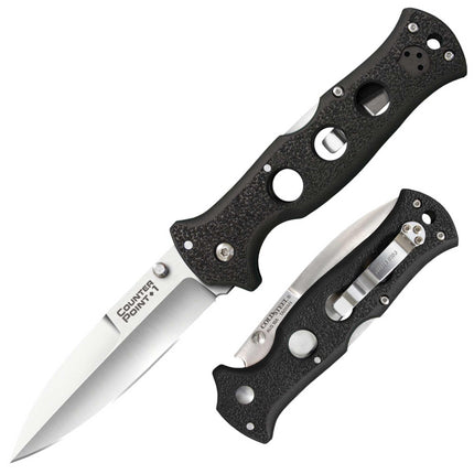 Cold Steel Folding Knife - Counter Point I Spear Point Blade Black Handle | CS10AB ,