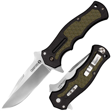 Cold Steel Folding Knife - Crawford Model 1 Sharp Clip Point Steel Blade | CS20MWC ,