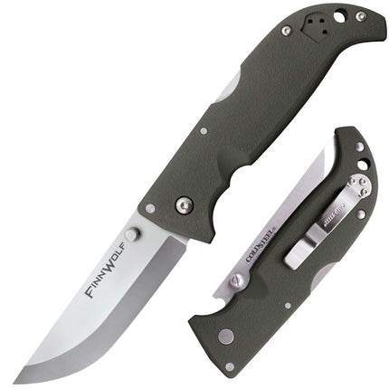 Cold Steel Folding Knife - Finn Wolf Steel Blade OD Green Handle, 8-3/8 inch | CS20NPF ,