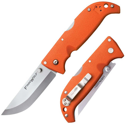 Cold Steel Folding Knife - Finn Wolf Straight Blade Blaze Orange Handle | CS20NPJ ,