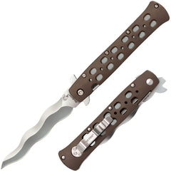 Cold Steel Folding Knife - Kris Ti-Lite Kris Blade Flat Dark Earth Handle | CS26SK4