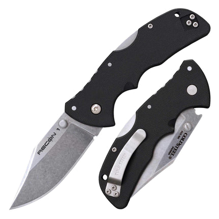Cold Steel Folding Knife - Mini Recon 1 Clip Point Blade with Black Handle | CS27BAC ,