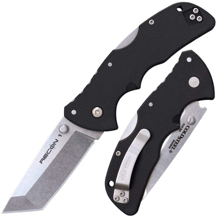Cold Steel Folding Knife - Mini Recon 1 Tanto Steel Blade Black GRN Handle | CS27BAT ,