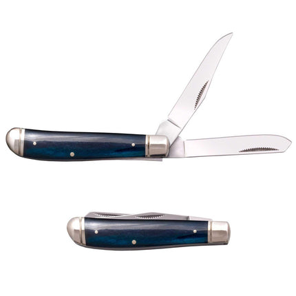 Cold Steel Folding Knife - Mini Trapper 2 Blades Blue Bone Slip Joint | CSFL-MTRPR-B ,