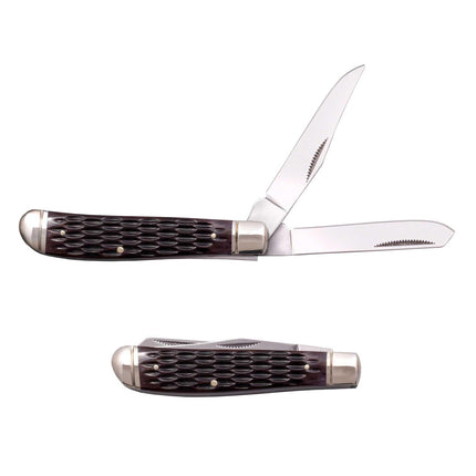 Cold Steel Folding Knife - Mini Trapper Spey Blade Jigged Bone Handle | CSFL-MTRPR-J ,