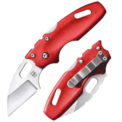 Cold Steel Folding Knife - Mini Tuff Lite Plain Edge Blade with Red Handle | CS20MTR ,