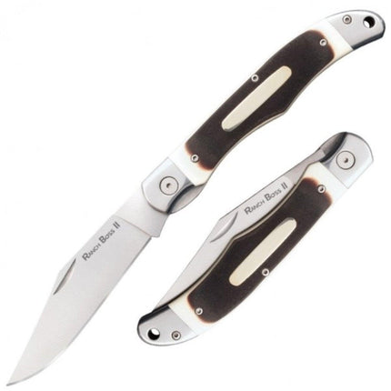 Cold Steel Folding Knife - Ranch Boss II Clip Point Blade Brown Handle | CS20NPM1 ,