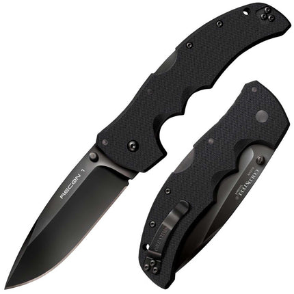 Cold Steel Folding Knife - Recon 1 Spear Point Plain Edge DLC Coated Blade | CS27BS ,