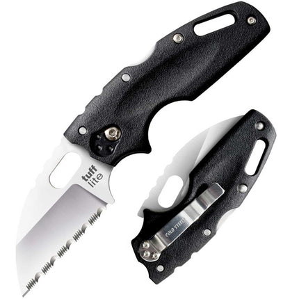 Cold Steel Folding Knife - Tuff Lite Serrated Edge Sheepsfoot Blade, 6 inch | CS20LTS ,