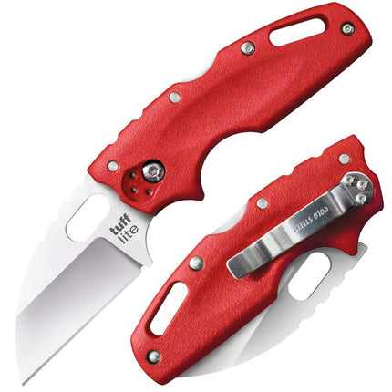 Cold Steel Folding Knife - Tuff Lite Sheepsfoot Blade Red Griv-Ex Handle | CS20LTR ,