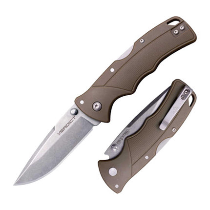 Cold Steel Folding Knife - Verdict 3 inch Blade Dark Earth GFN Handle | CSC3SPSSFDE ,