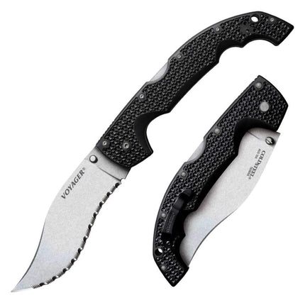 Cold Steel Folding Knife - Voyager Vaquero Black Handle Tri-Ad Lock XL | CS29AXVS ,