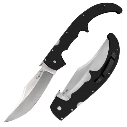 Cold Steel Folding Knife - XL Espada Black Clip Point Blade Tri-Ad Lock | CS62MGC ,