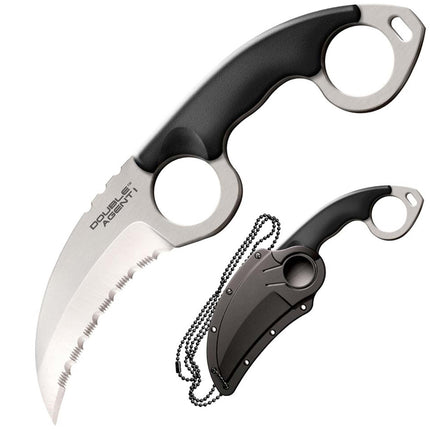 Cold Steel Knife - Double Agent I Serrated Edge Steel Blade Neck, 7-5/8 inch | CS39FKS ,