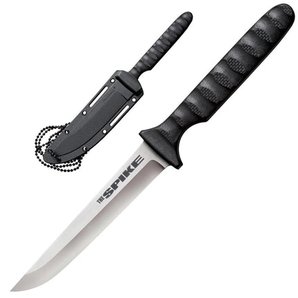 Cold Steel Knife - Drop Point Spike Black Griv-Ex Handle Steel Blade, 8 inch | CS53NCC ,