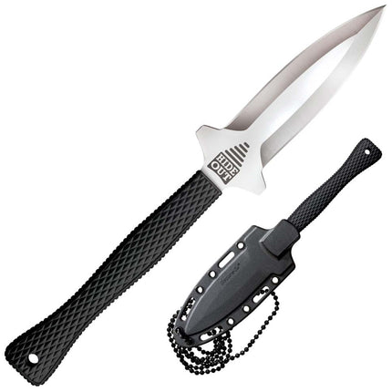 Cold Steel Knife - Hide Out Black Kray-Ex Handle Steel Blade Fixed, 6.5 inch | CS49NDE ,