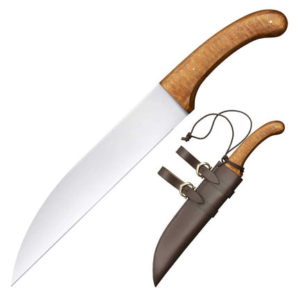 Cold Steel Knife - Woodsman's Sax 1055 Carbon Fixed Blade with Wood Handle | CS88HUA ,