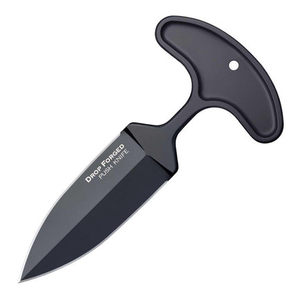 Cold Steel Push Knife - Drop Forged Spear Point Fixed Blade Black Handle | CS36MJ ,