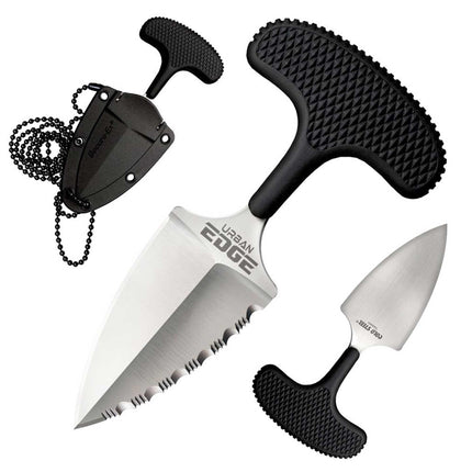 Cold Steel Push Knife - Urban Edge Spear Point Steel Blade Black Handle | CS43XLS ,