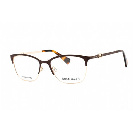 Cole Haan Men's Eyeglasses - Brown Rectangular Metal Frame Clear Lens | CH5009 210 ,