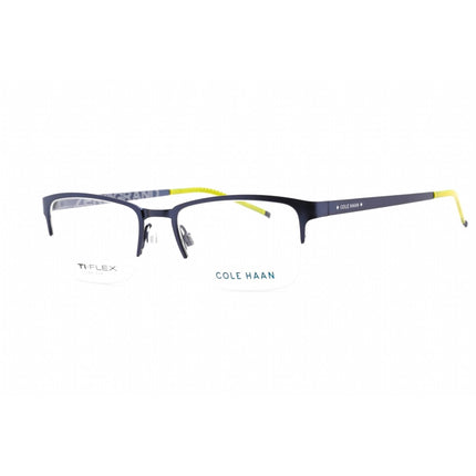 Cole Haan Men's Eyeglasses - Navy Rectangular Half Rim Frame Clear Lens | CH4014 414 ,