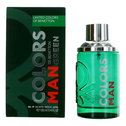 Colors De Benetton Man Green by Benetton, 3.4 oz Eau De Toilette Spray for Men ,