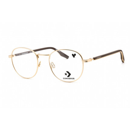 Converse Unisex Eyeglasses - Full Rim Satin Gold Metal Round Shape Frame | CV3015 717 ,