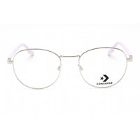 Converse Unisex Eyeglasses - Full Rim Shiny Silver Round Metal Frame | CV3015 046 ,