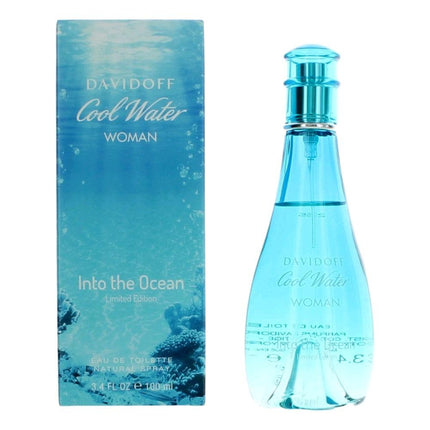 Cool Water Into the Ocean by Davidoff, 3.4 oz Eau De Toilette Spray for Women ,