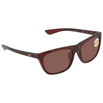 Costa Del Mar Unisex Sunglasses - Cheeca Rose Tortoise Square Frame | 06S9005 002 ,