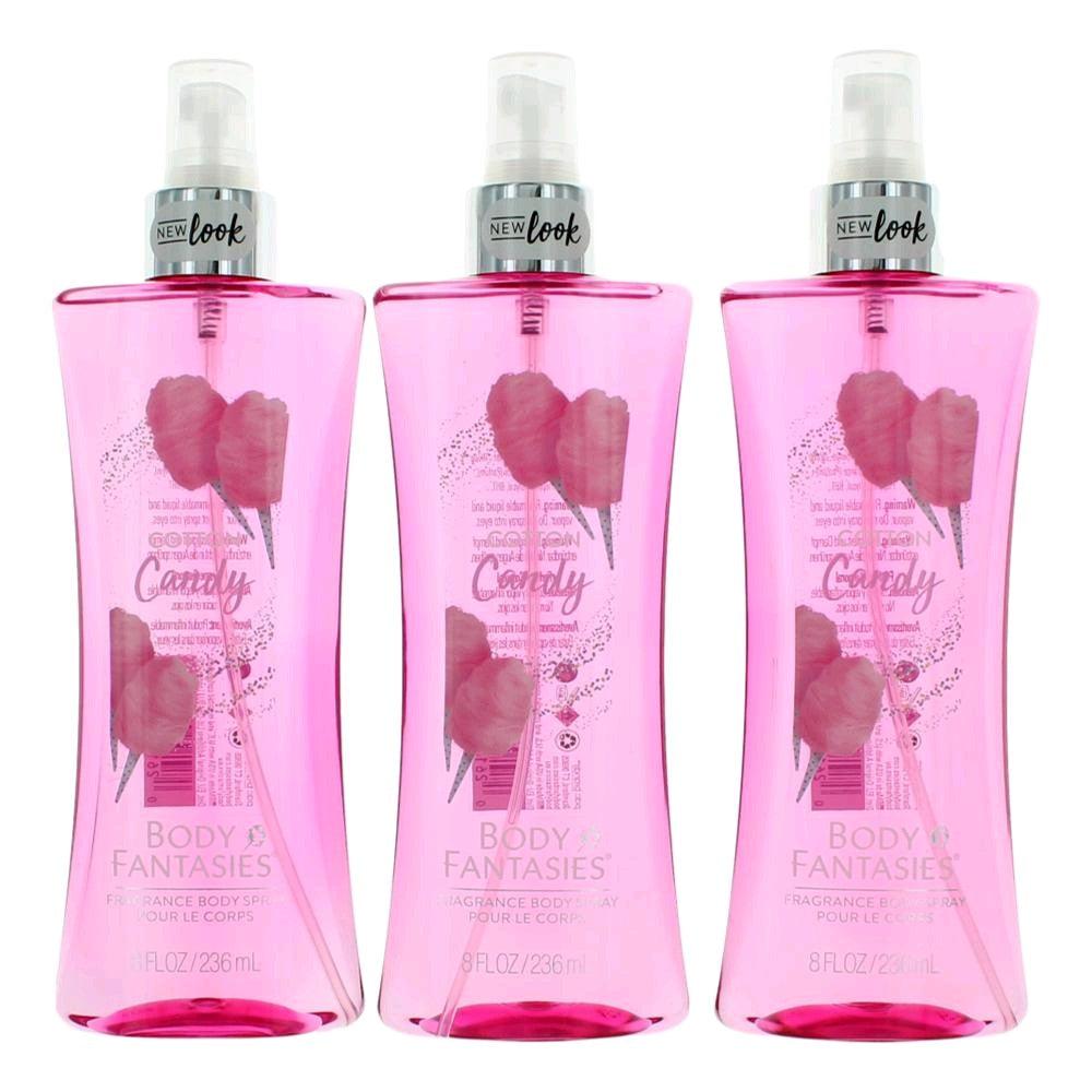Cotton Candy by Body Fantasies, 3 Pack 8 oz Fragrance Body Spray