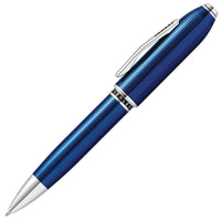 Cross Ballpoint Pen - Peerless Translucent Quartz Blue Engraved Lacquer | AT0702-14 ,