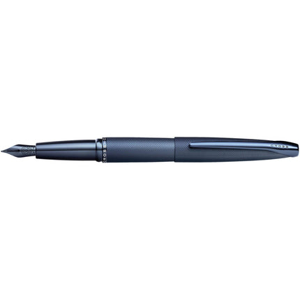 Cross Fountain Pen - ATX Sandblasted Dark Blue Barrel, Medium Steel Nib | 886-45MJ ,