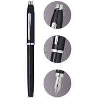Cross Fountain Pen - Century II Black and Rhodium Plated, Fine | AT0086-102FS ,