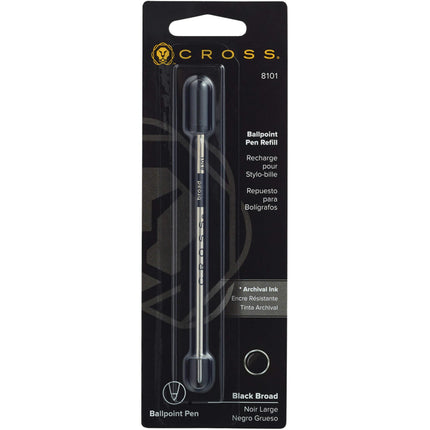 Cross Refill - Broad Black Ink for All Sorts of Paper Authentic Ballpoint Pen | 8101 ,