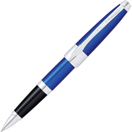 Cross Rollerball Pen - Apogee Translucent Blue Lacquer Metal Snap On Cap | AT0125-20 ,
