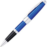 Cross Rollerball Pen - Apogee Translucent Blue Lacquer Metal Snap On Cap | AT0125-20 ,