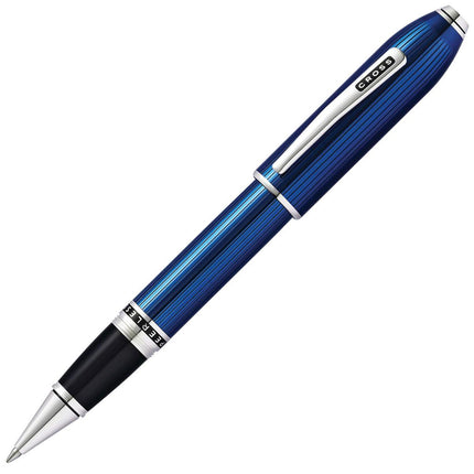 Cross Rollerball Pen - Peerless Translucent Quartz Blue Engraved Lacquer | AT0705-14 ,