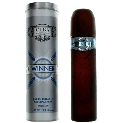 Cuba Men's Eau De Toilette Spray - Winner Fresh Aquatic Woody Fragrance, 3.3 oz ,