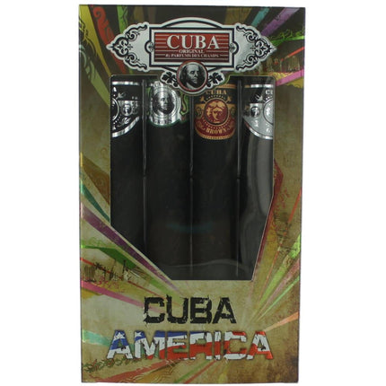Cuba Men's Perfume Gift Set Eau De Toilette Spray - America Long Lasting, 4 Piece ,