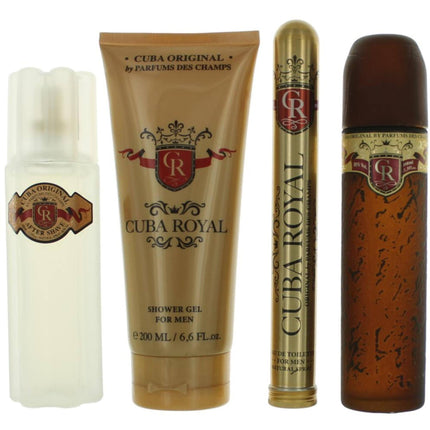 Cuba Men's Personal Care Grooming Gift Set - Royal Masuline Fragrance, 4 Piece ,
