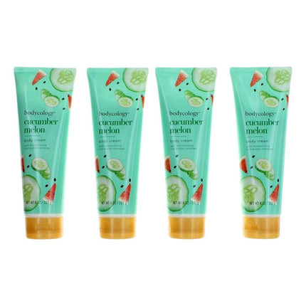 Cucumber Melon by Bodycology, 4 Pack 8 oz Moisturizing Body Cream for Women ,
