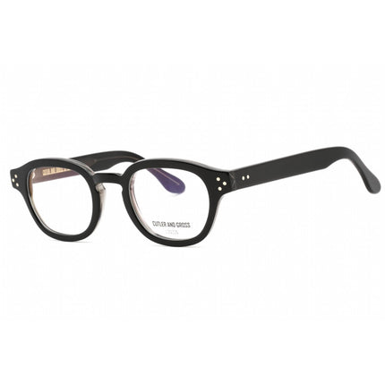 Cutler And Gross Unisex Eyeglasses - Black/Grey Round Frame Clear Lens | CG1290V2 002 ,