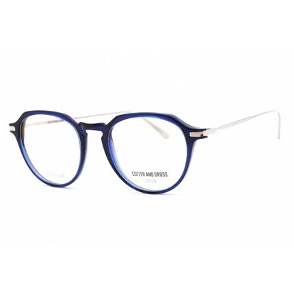 Cutler And Gross Unisex Eyeglasses - Blue Round Frame Clear Demo Lens | CG1302V2 002 ,