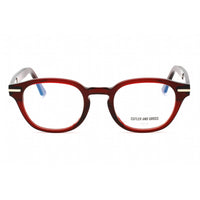 Cutler And Gross Unisex Eyeglasses - Bordeaux Red Frame Clear Demo Lens | CG1356 007 ,