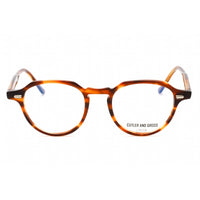 Cutler And Gross Unisex Eyeglasses - Brown Round Shape Frame Clear Lens | CG1313 005 ,