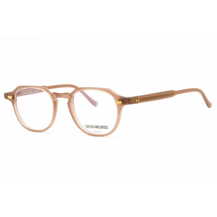 Cutler And Gross Unisex Eyeglasses - Brown/Beige Round Frame Clear Lens | CG1313 001 ,